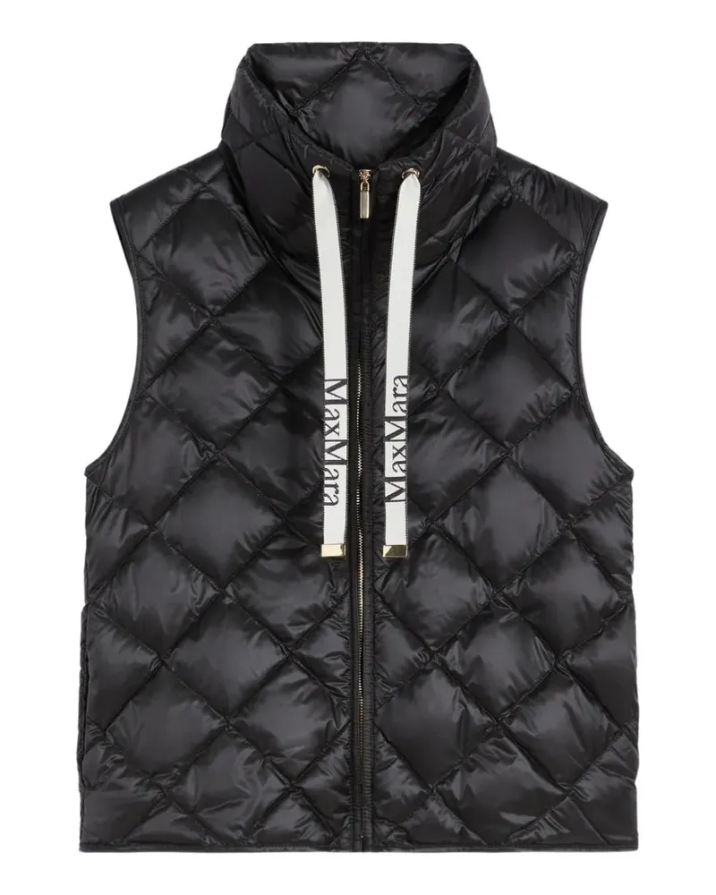Max Mara Diamond-patterned water-repellent canvas padded gilet - Schwarz Schwarz