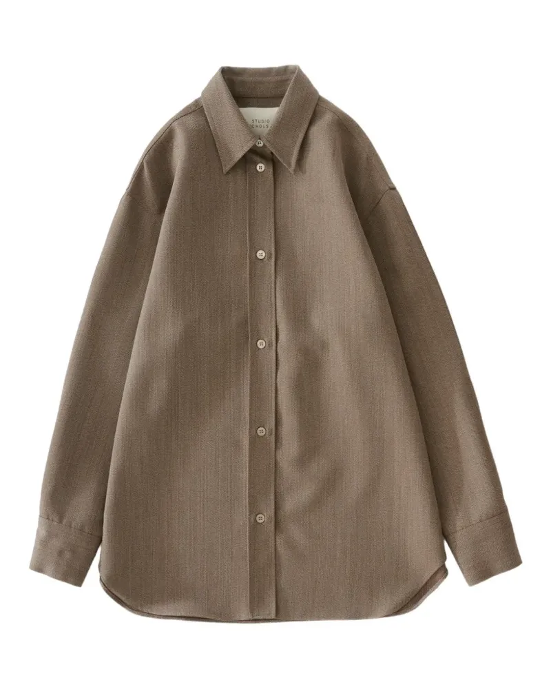 Studio Nicholson Rouen box-pleat shirt - Braun Braun