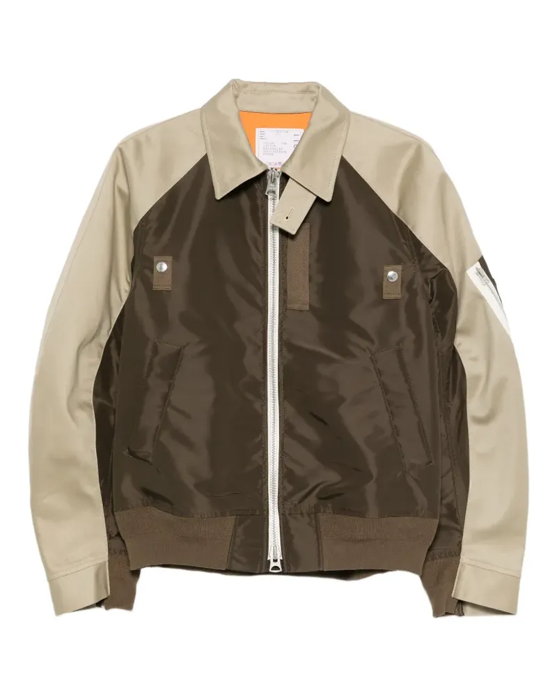 Sacai colourblock zip jacket - Braun Braun