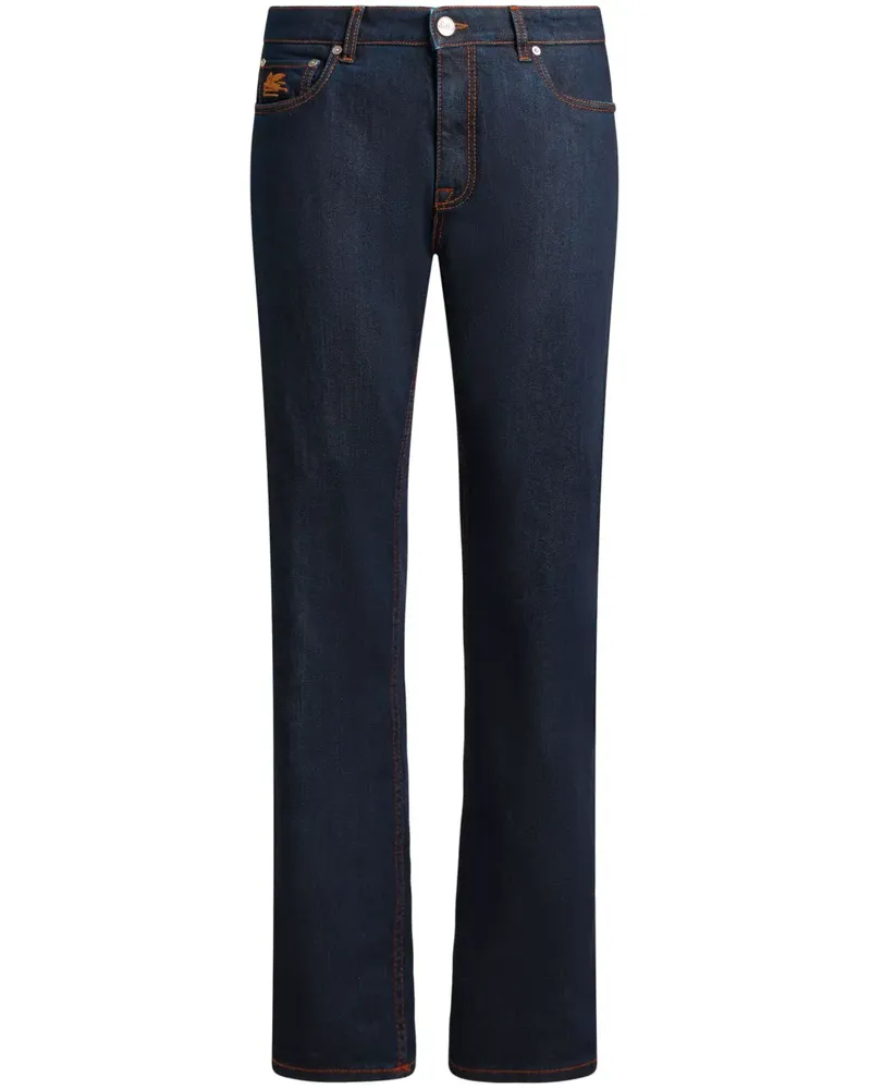 Etro Jeans mit Paisley-Knöchel - Blau Blau