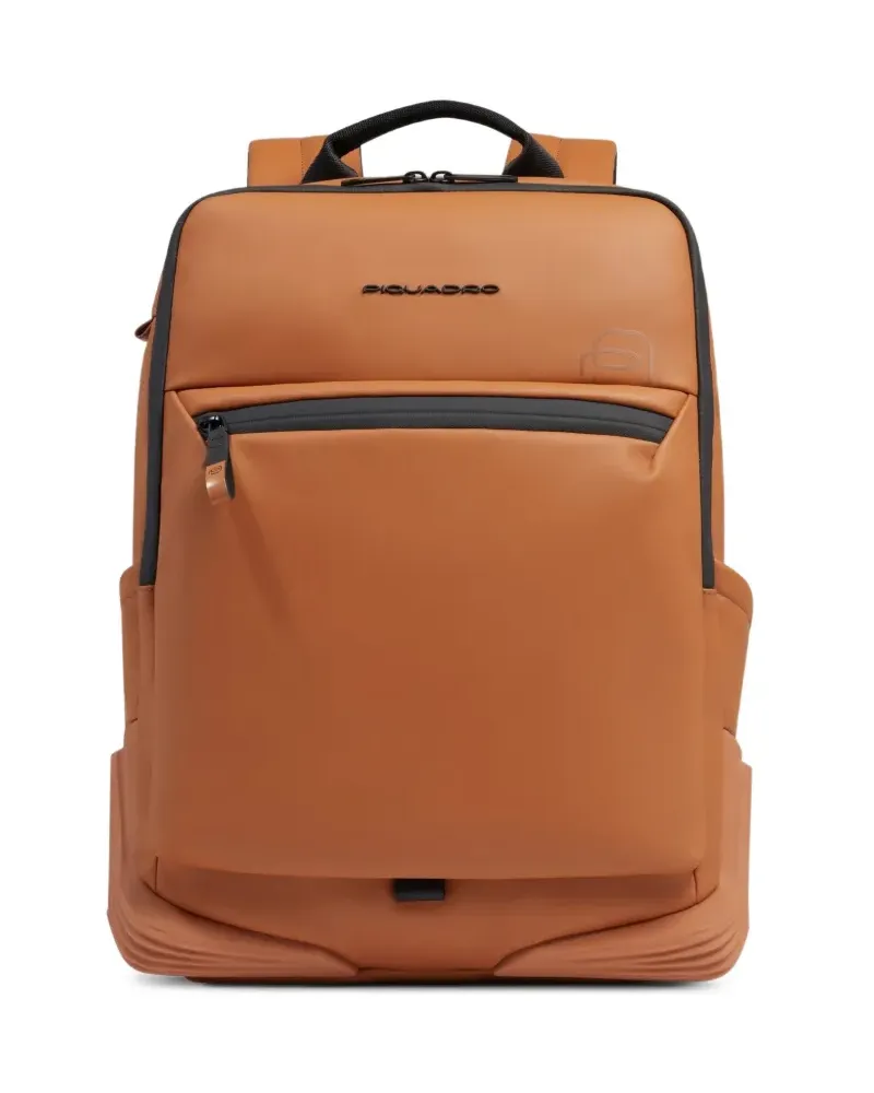 Piquadro Rucksack mit Logo-Schild - Orange Orange