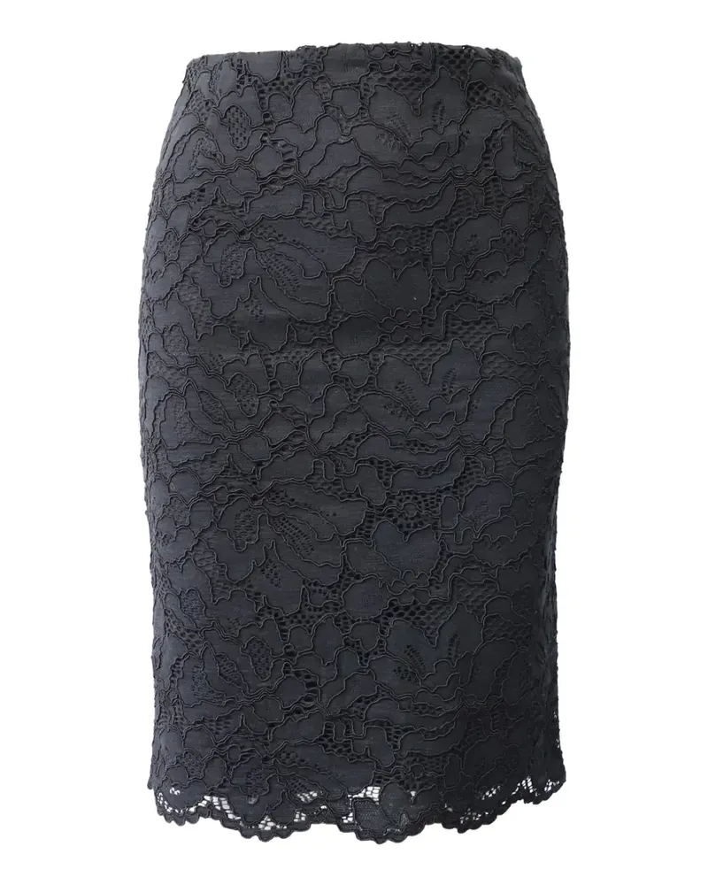 Sandro lace scallop-hem midi skirt - Schwarz Schwarz