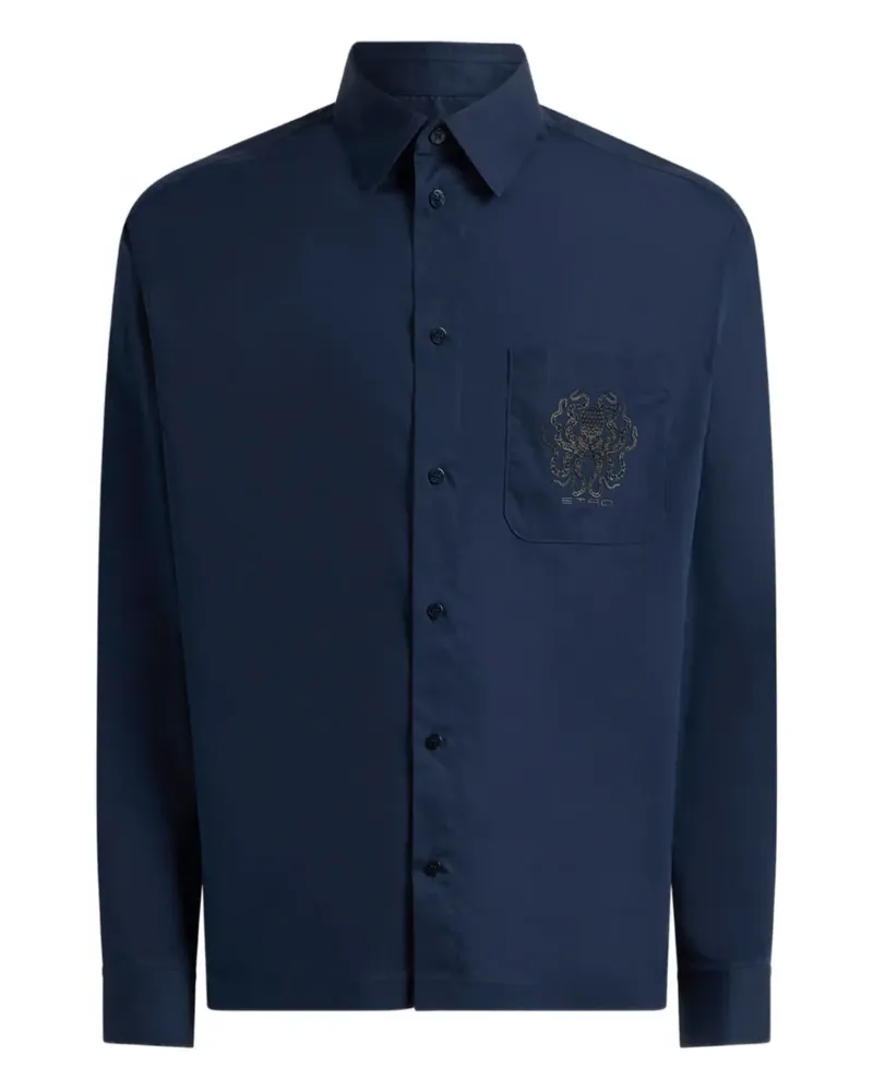 Etro Hemd mit Logo-Stickerei - Blau Blau