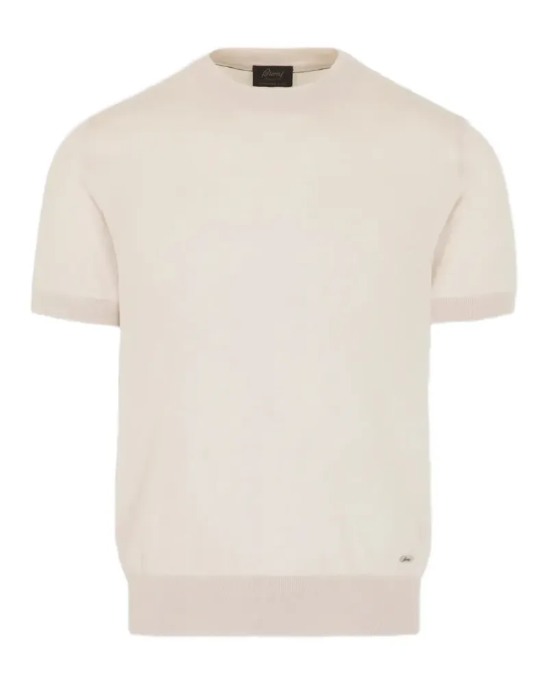 Brioni Fein gestricktes T-Shirt - Nude Nude