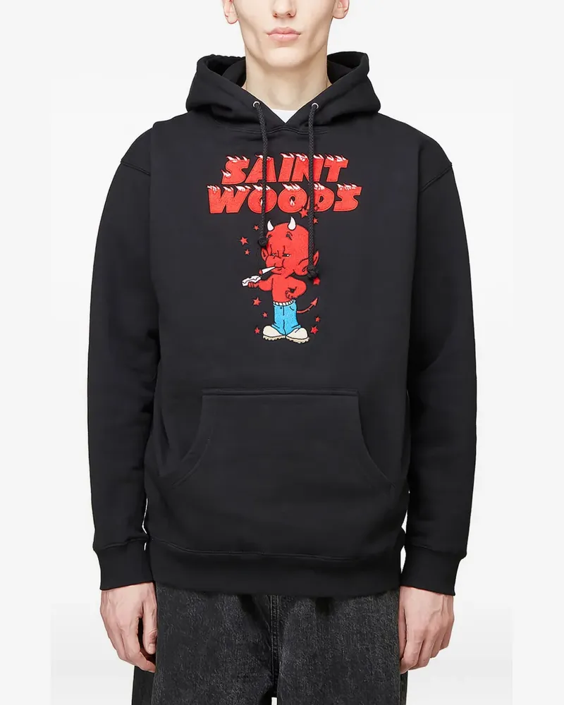 Saintwoods Little Devils printed hoodie - Schwarz Schwarz
