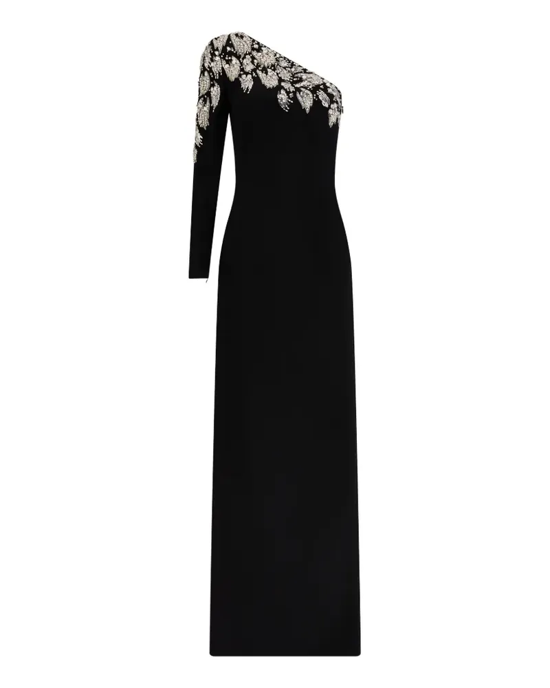 Jenny Packham crystal-embellished one-shoulder maxi dress - Schwarz Schwarz