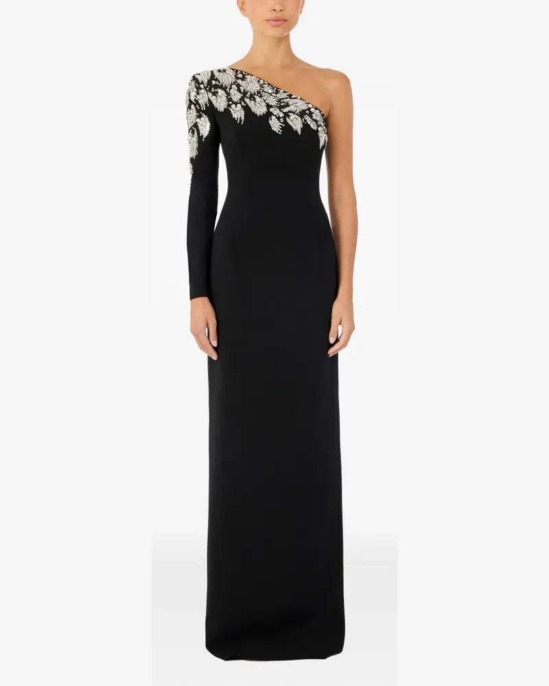 Jenny Packham crystal-embellished one-shoulder maxi dress - Schwarz Schwarz