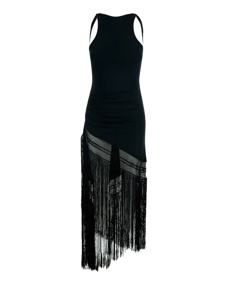ANDAMANE Marisol fringe-trimmed maxi dress - Schwarz Schwarz