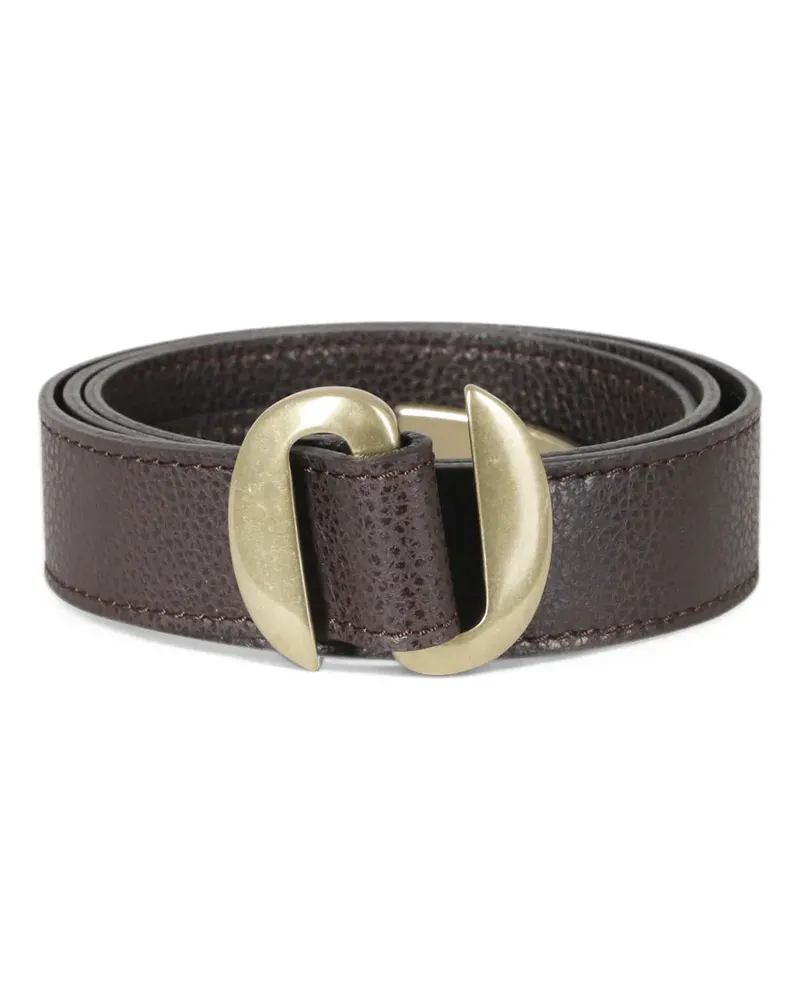 Orciani Pegaso pebbled leather belt - Braun Braun