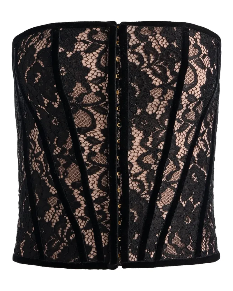 Alice + Olivia Cosette Corsage mit Spitze - Schwarz Schwarz