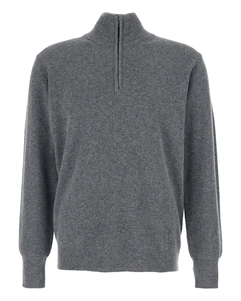 Roberto Collina high neck ribbed knit sweater - Grau Grau