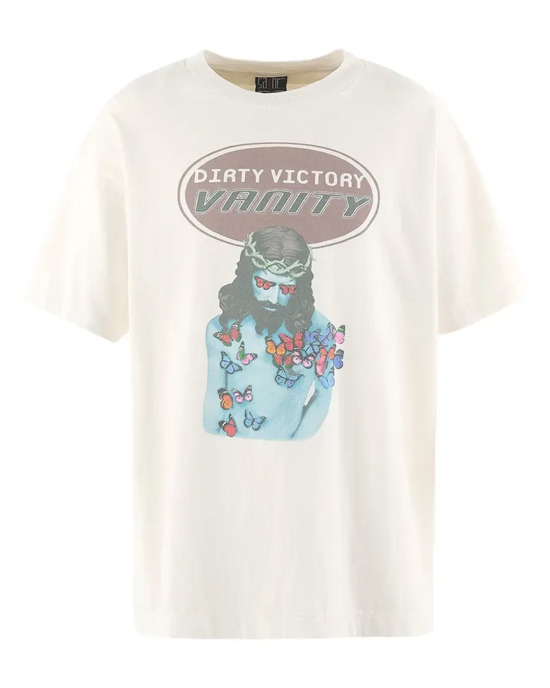 SAINT MXXXXXX Vanity T-Shirt mit grafischem Print - Nude Nude