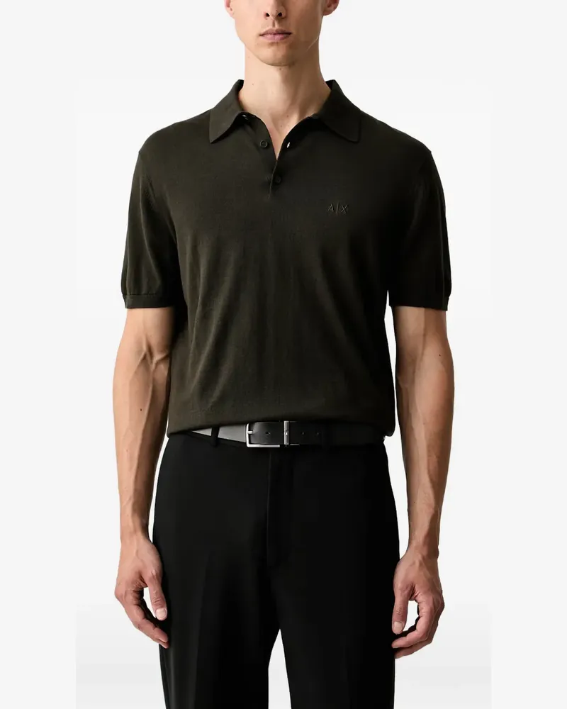 Armani Exchange Poloshirt mit Logo-Stickerei - Grün Grün
