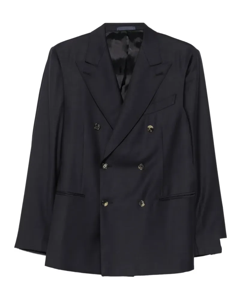 Caruso double-breasted peak-lapels jacket - Blau Blau