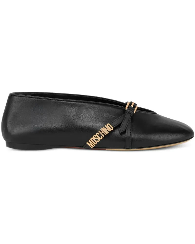 Moschino Ballerinas mit Logo - Schwarz Schwarz