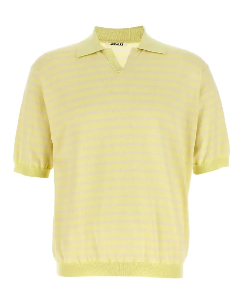 AURALEE Gestreiftes T-Shirt - Gelb Gelb