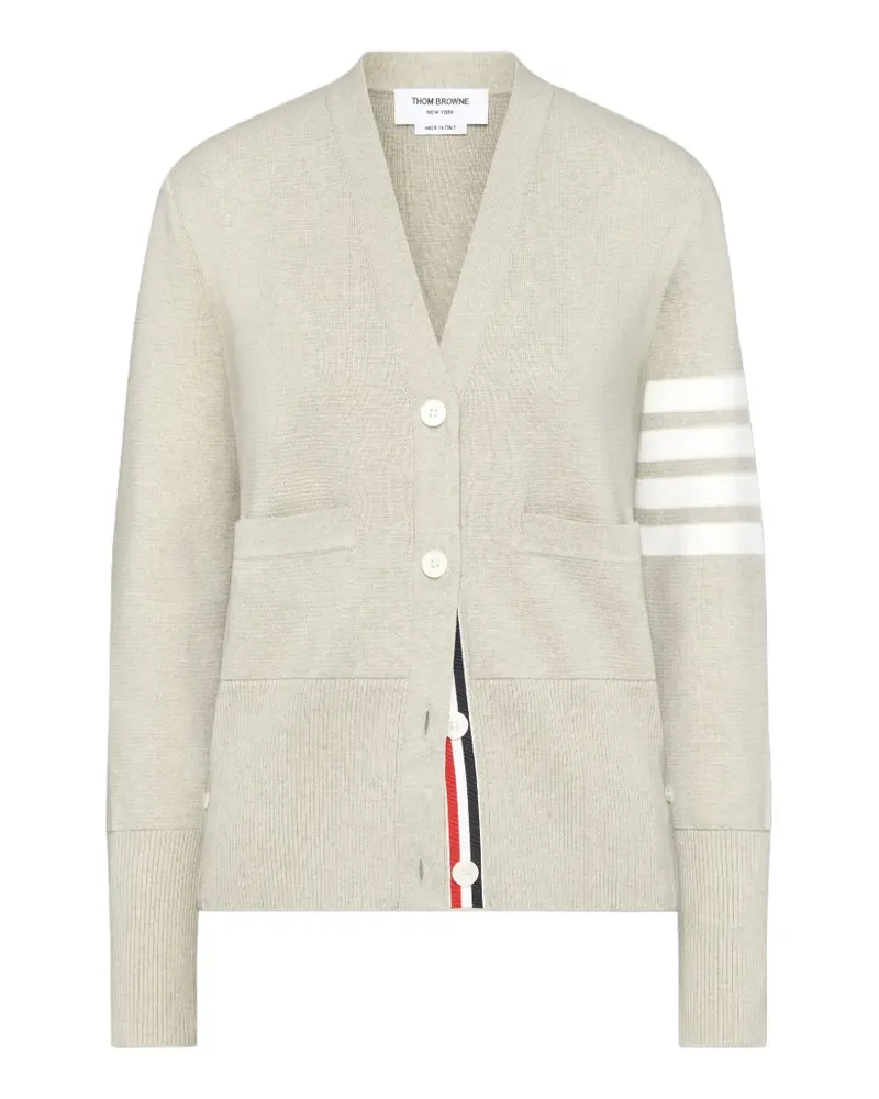 Thom Browne Milano 4-Bar Cardigan aus Baumwollkrepp - Nude Nude