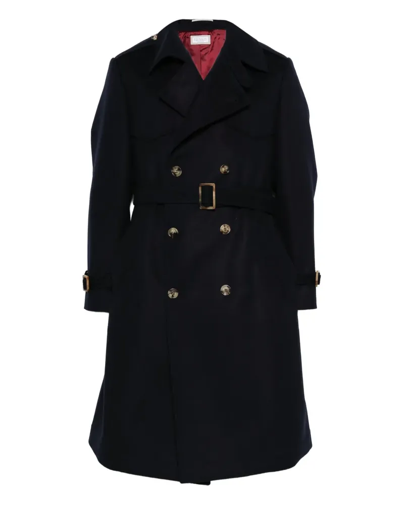 Brunello Cucinelli double-breasted belted coat - Blau Blau