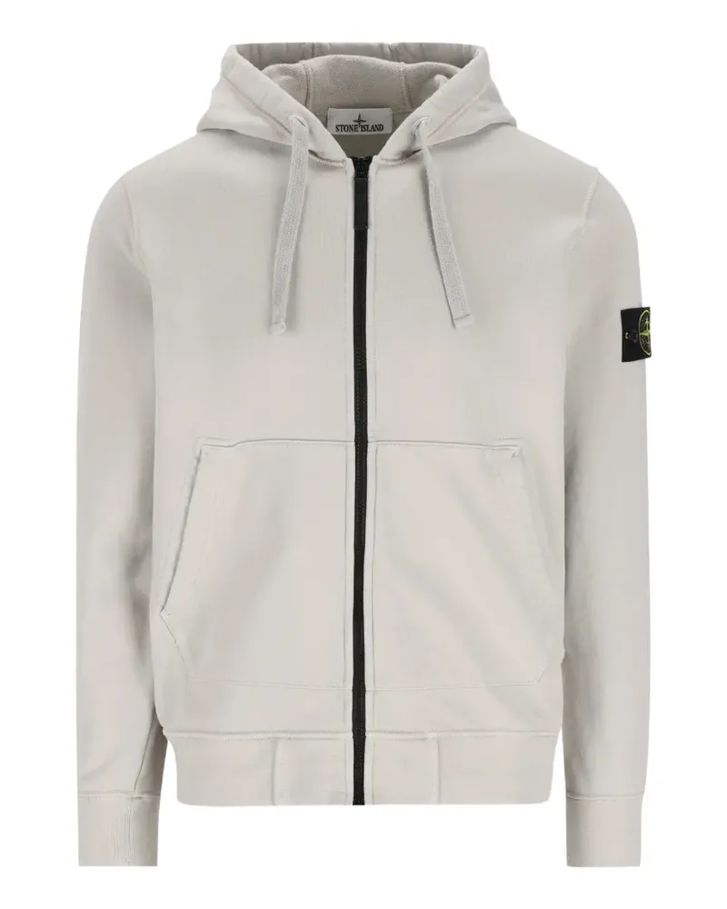 Stone Island zip logo hoodie - Nude Nude