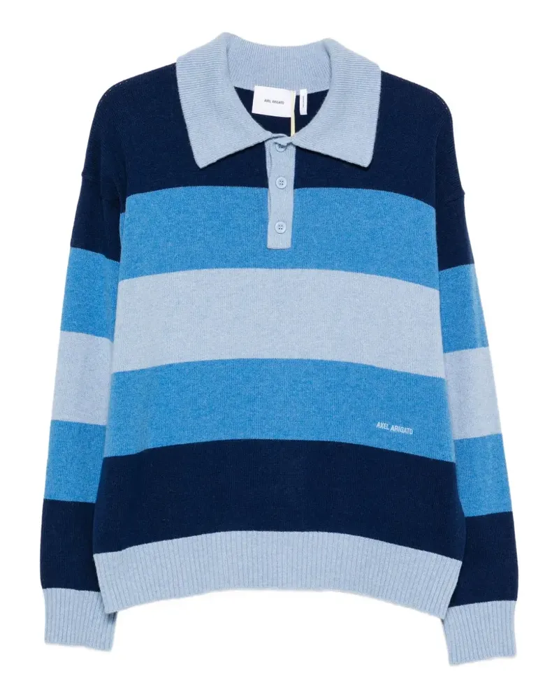 Axel Arigato striped polo-collar sweater - Blau Blau