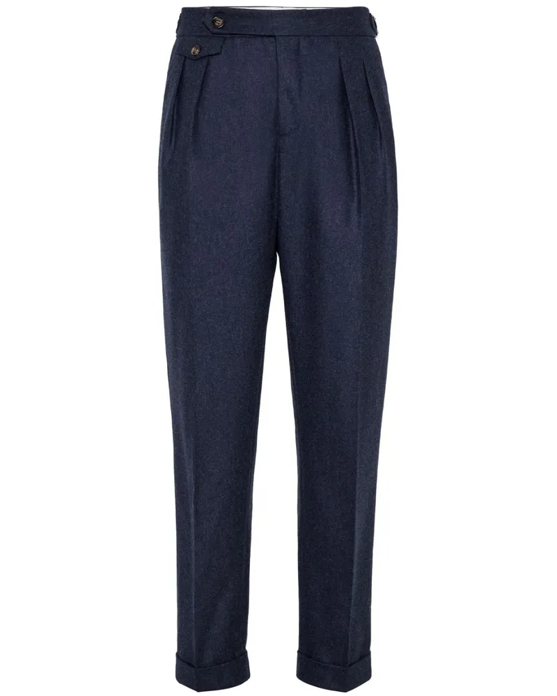 Brunello Cucinelli Klassische Tapered-Hose - Blau Blau