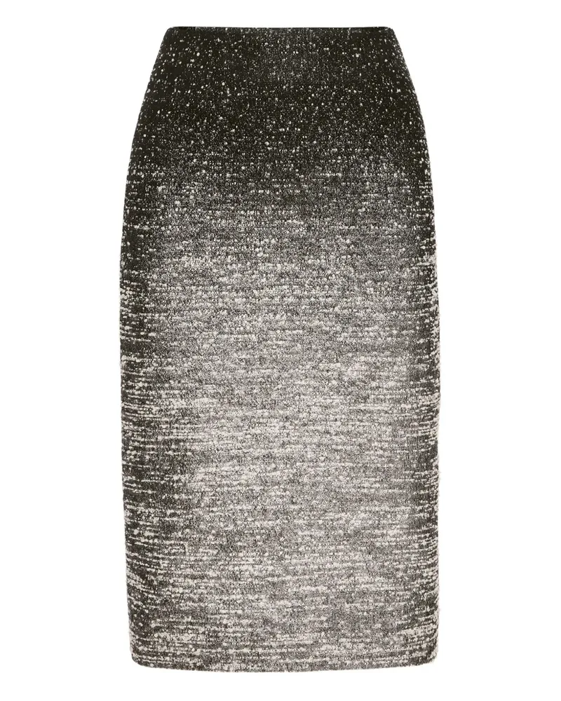 Oscar de la Renta Bouclé-Midirock mit Ombré-Effekt - Schwarz Schwarz