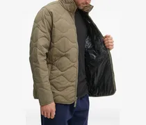 Gesteppte Jacke mit Wellenmuster - Grün