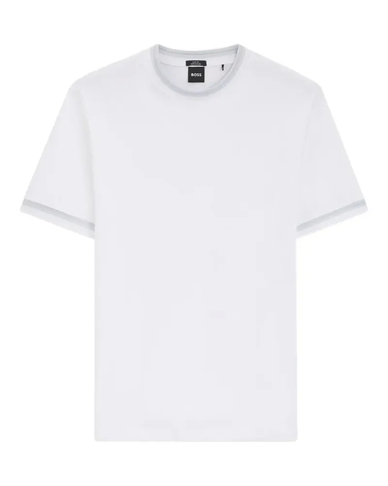 HUGO BOSS tipped-trim jersey T-shirt - Weiß Weiß