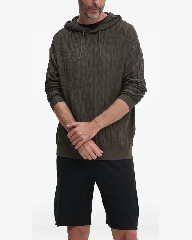 Armani Exchange Hoodie mit Logo-Muster - Braun Braun
