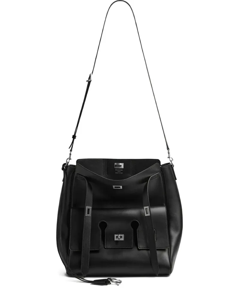 Balenciaga Bel Air Hobo Kuriertasche - Schwarz Schwarz