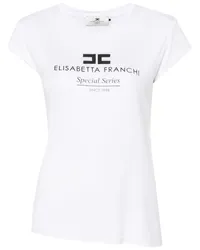 Elisabetta Franchi T-Shirt mit Logo-Print Weiß