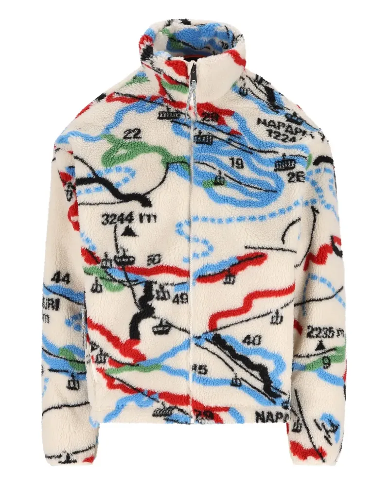 Napapijri Fleecejacke mit grafischem Print - Nude Nude