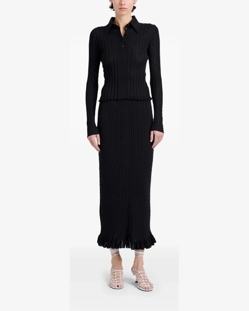 Proenza Schouler Monet skirt in fine bobble knit - Schwarz Schwarz