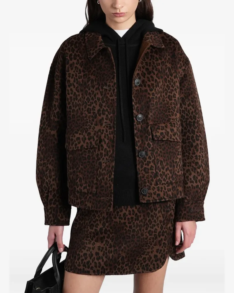 MC2 Saint Barth leopard-print flap-pocket jacket - Braun Braun