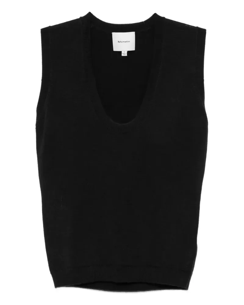 Reformation Marta Tanktop - Schwarz Schwarz