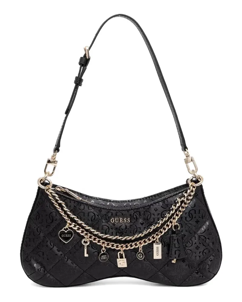 Guess Libby quilted charm-detail shoulder bag - Schwarz Schwarz
