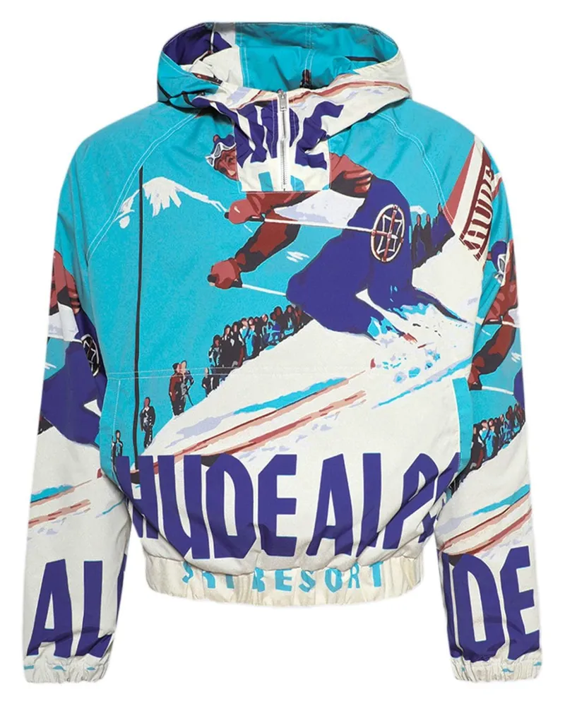 RHUDE Windbreaker mit Deux Resort-Print - Blau Blau