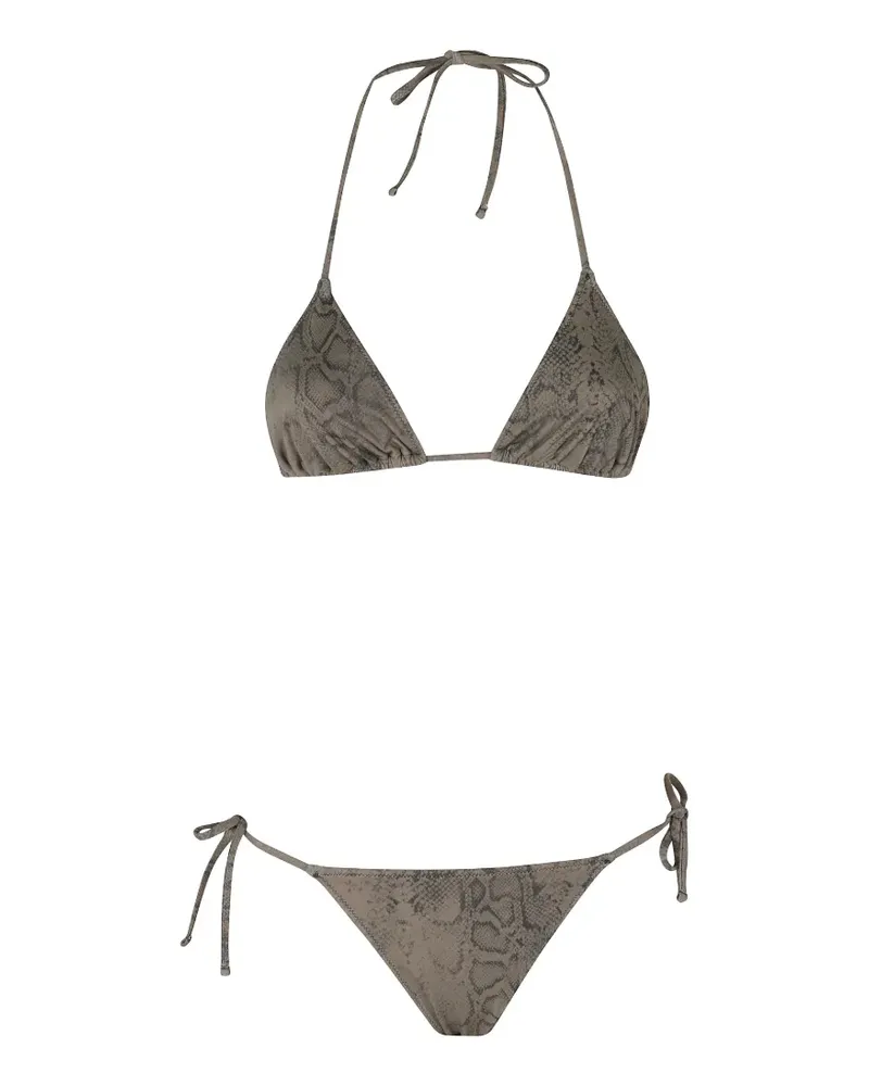 Federica Tosi snake-print triangle bikini - Grün Grün
