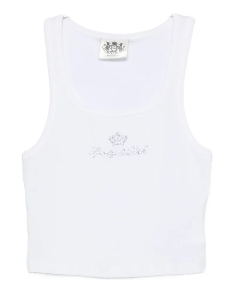 SPORTY & RICH x Juicy Couture rhinestone-embellished ribbed tank top - Weiß Weiß