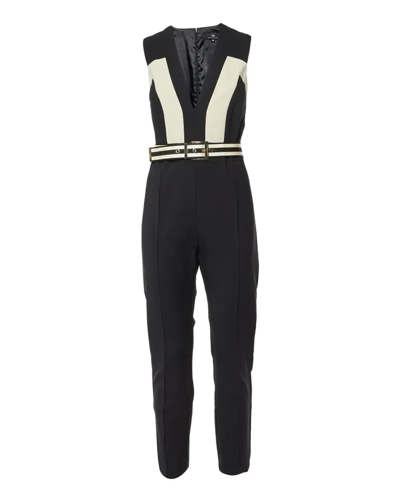 Elisabetta Franchi belted crepe jumpsuit - Schwarz Schwarz