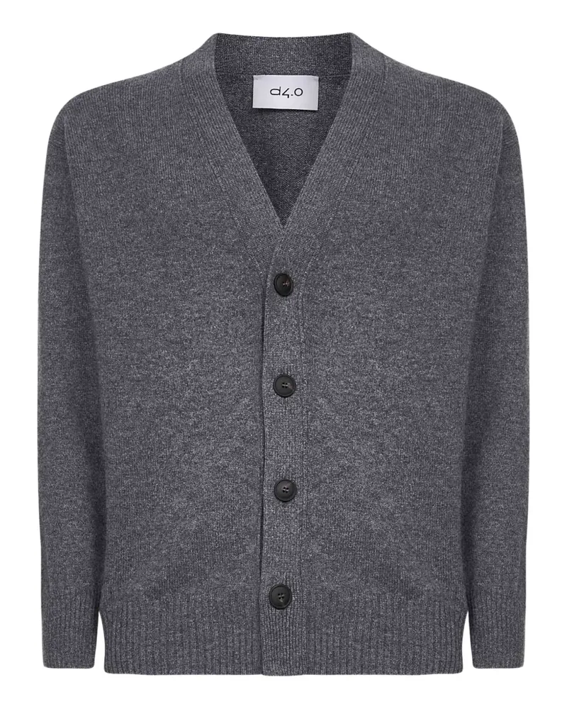 D4.0 Geknöpfter Cardigan mit V-Ausschnitt - Grau Grau