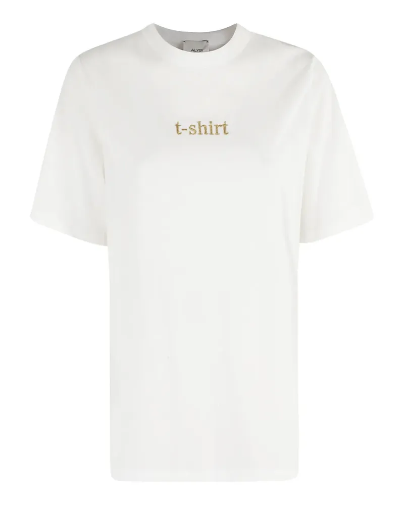 ALYSI T-Shirt mit Logo-Patch - Weiß Weiß