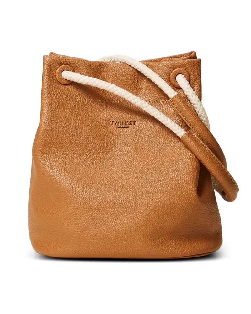 Twin-Set Beuteltasche mit Kordelhenkeln - Braun Braun