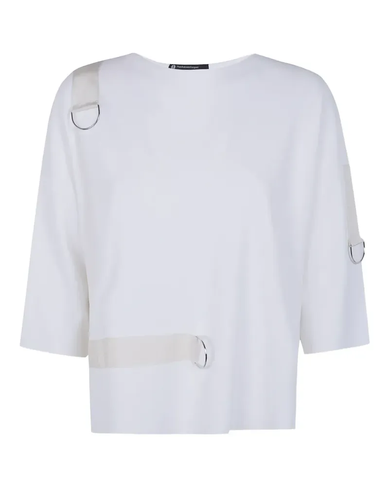 Pier Antonio Gaspari three-quarter-sleeves top - Weiß Weiß