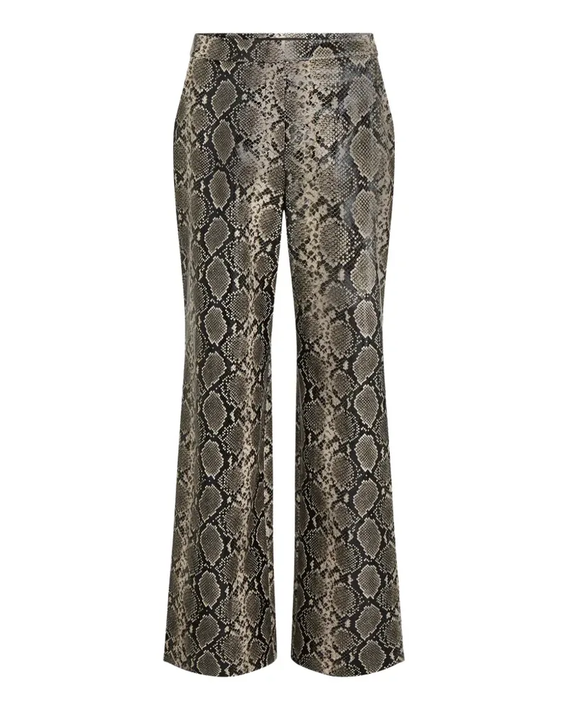 Karl Lagerfeld Ausgestellte Hose aus Faux Python - Nude Nude