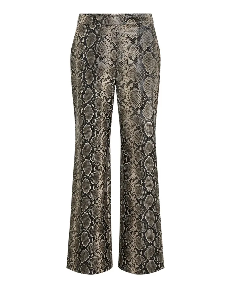 Karl Lagerfeld Ausgestellte Hose aus Faux Python - Nude Nude