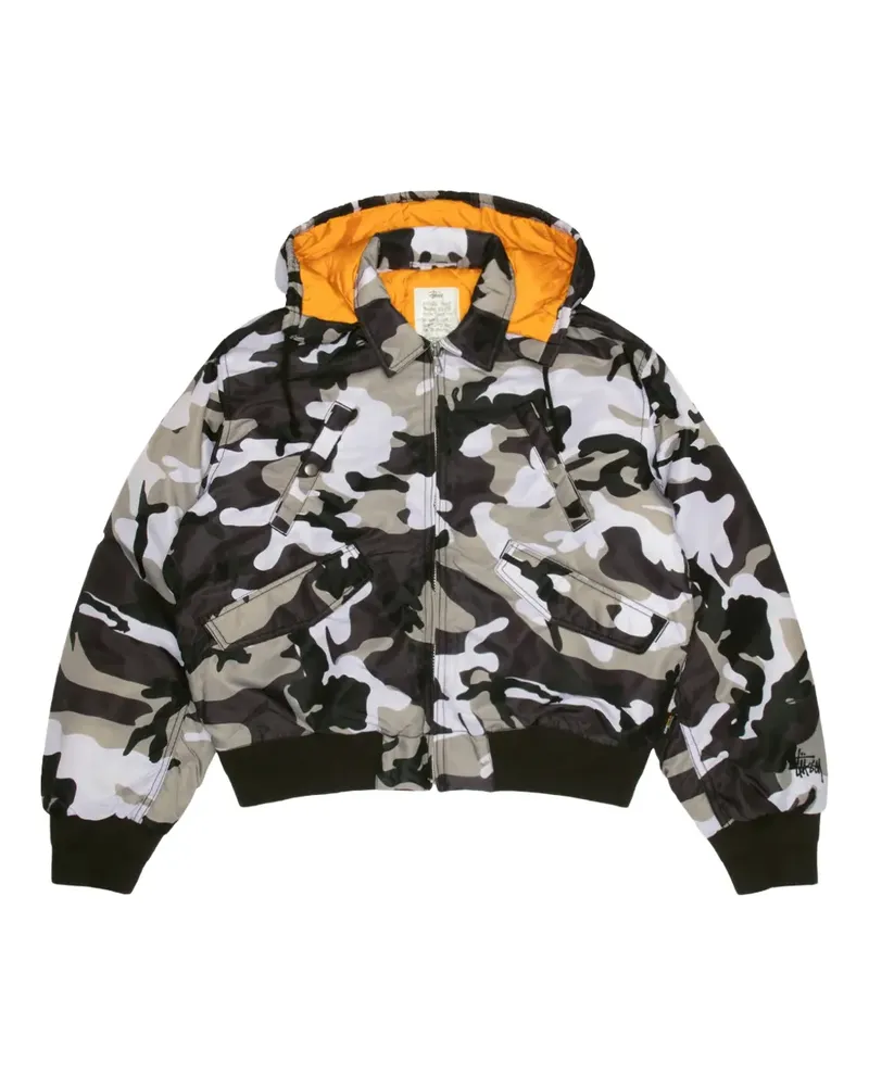 Stüssy Kapuzenjacke mit Camouflagemuster - Grau Grau