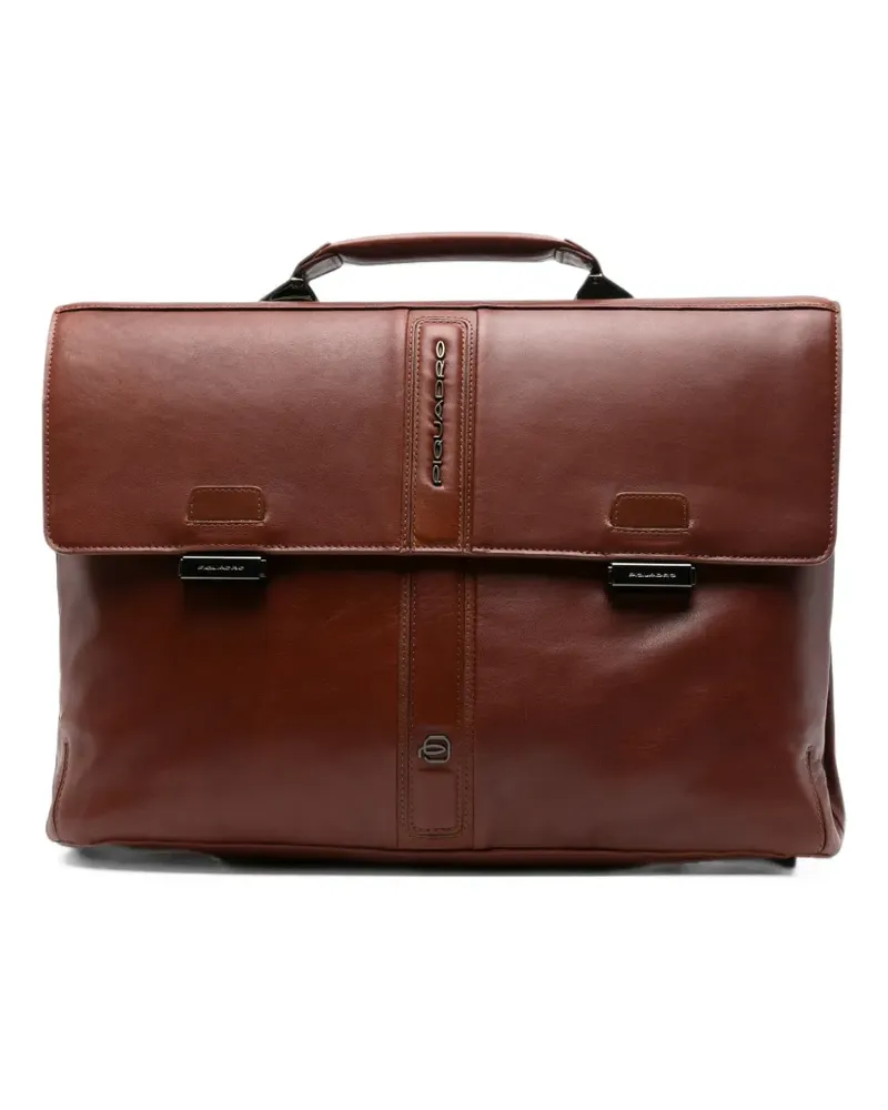 Piquadro Victor Aktentasche mit Logo-Schild - Braun Braun