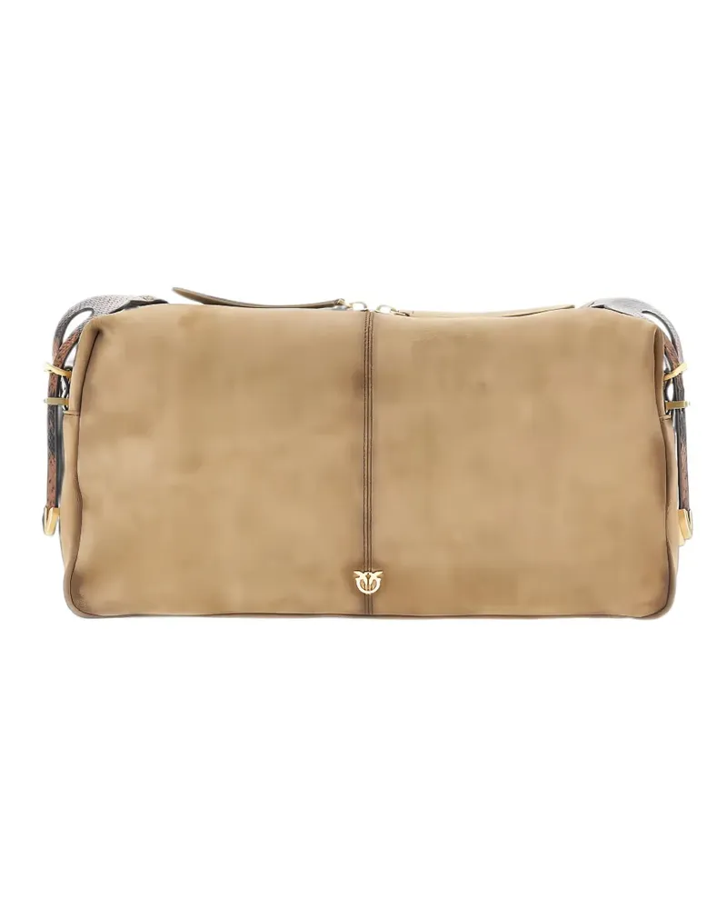 Pinko Große Keeper Schultertasche aus Wildleder - Nude Nude