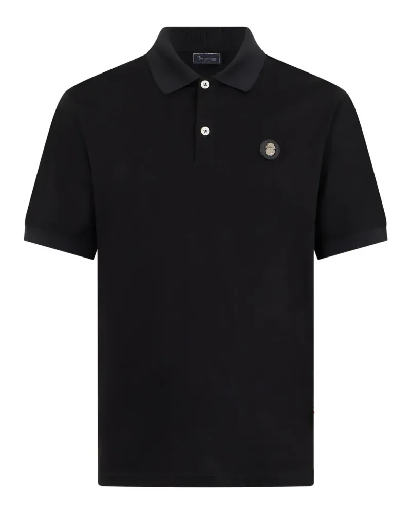 Billionaire Poloshirt mit Logo-Patch - Schwarz Schwarz